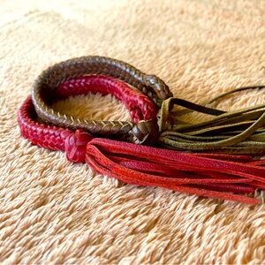 Braided leather bracelets
